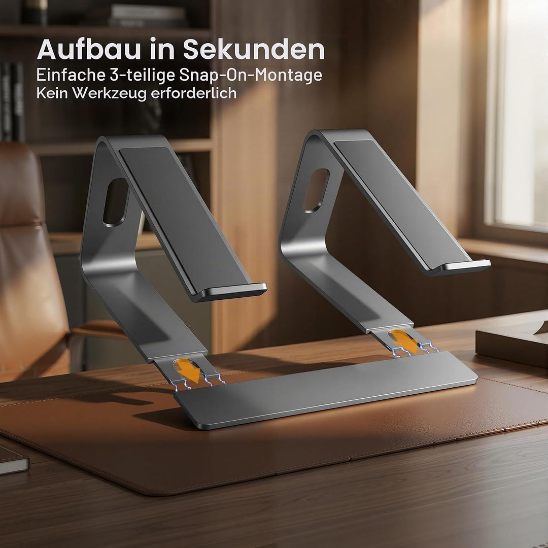 SOUNDANCE Laptop-Ständer, Aluminium-Computer-Erhöhung, ergonomischer Laptop-Ständer für den Schreibt