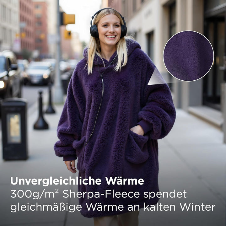 BEDSURE Hoodie Decke mit Ärmeln Deckenpullover - Tragbare Decke zum Anziehen als Geschenke für Fraue