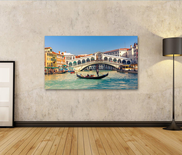 islandburner, Bild auf Leinwand Gondelbahn an der Rialto-Brücke in Venedig, Italien Wandbild Poster