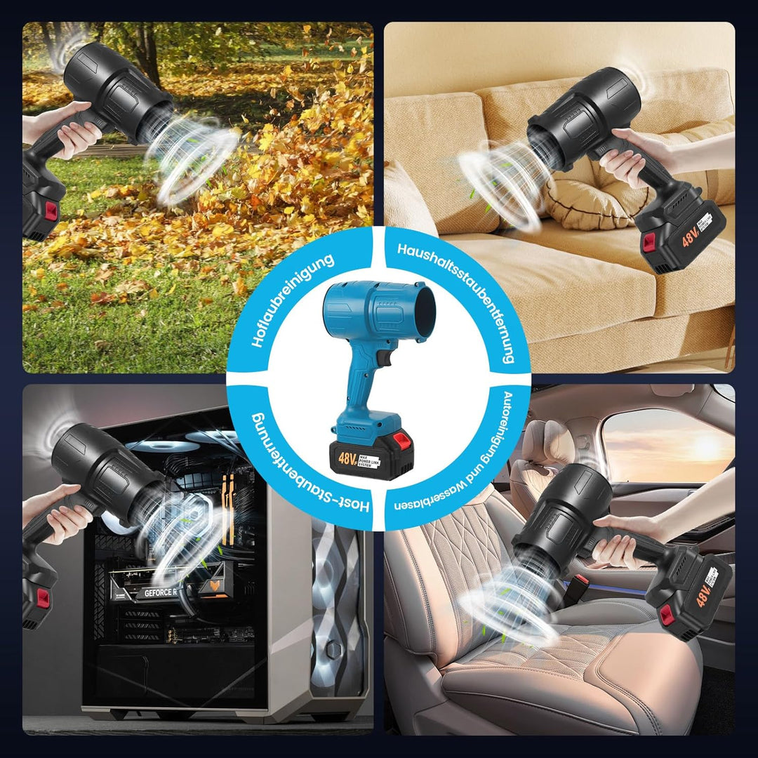 Akku Laubbläser für Makita 18V 38000 RPM Handgebläse 288km/h Turbogebläse Luftgebläse zur Auto Reini
