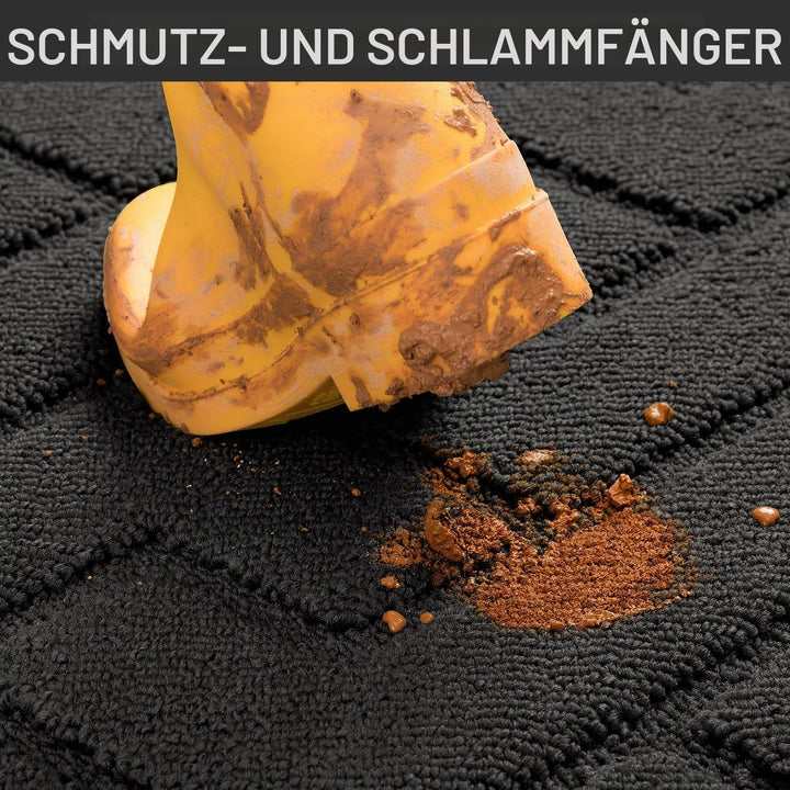 Fussmatte Dunkelgrau 50x80cm Innen und Aussen, Waschbar Fussmatt, Wasserdicht Türmatte, Rutschfester