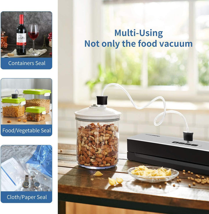 Bonsenkitchen Vakuumierer, Vakuumiergerät automatische Lebensmittel Versiegelung für Trockene und Fe