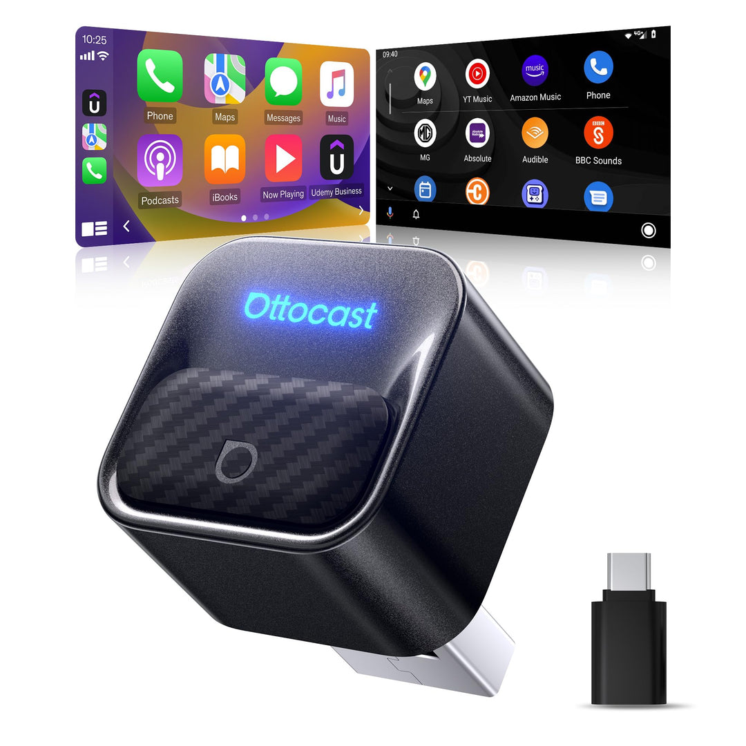 OTTOCAST [Modell 2026] Mini Core Wireless CarPlay & Android Auto Adapter, EIN-klick-Gerätewechsel, W