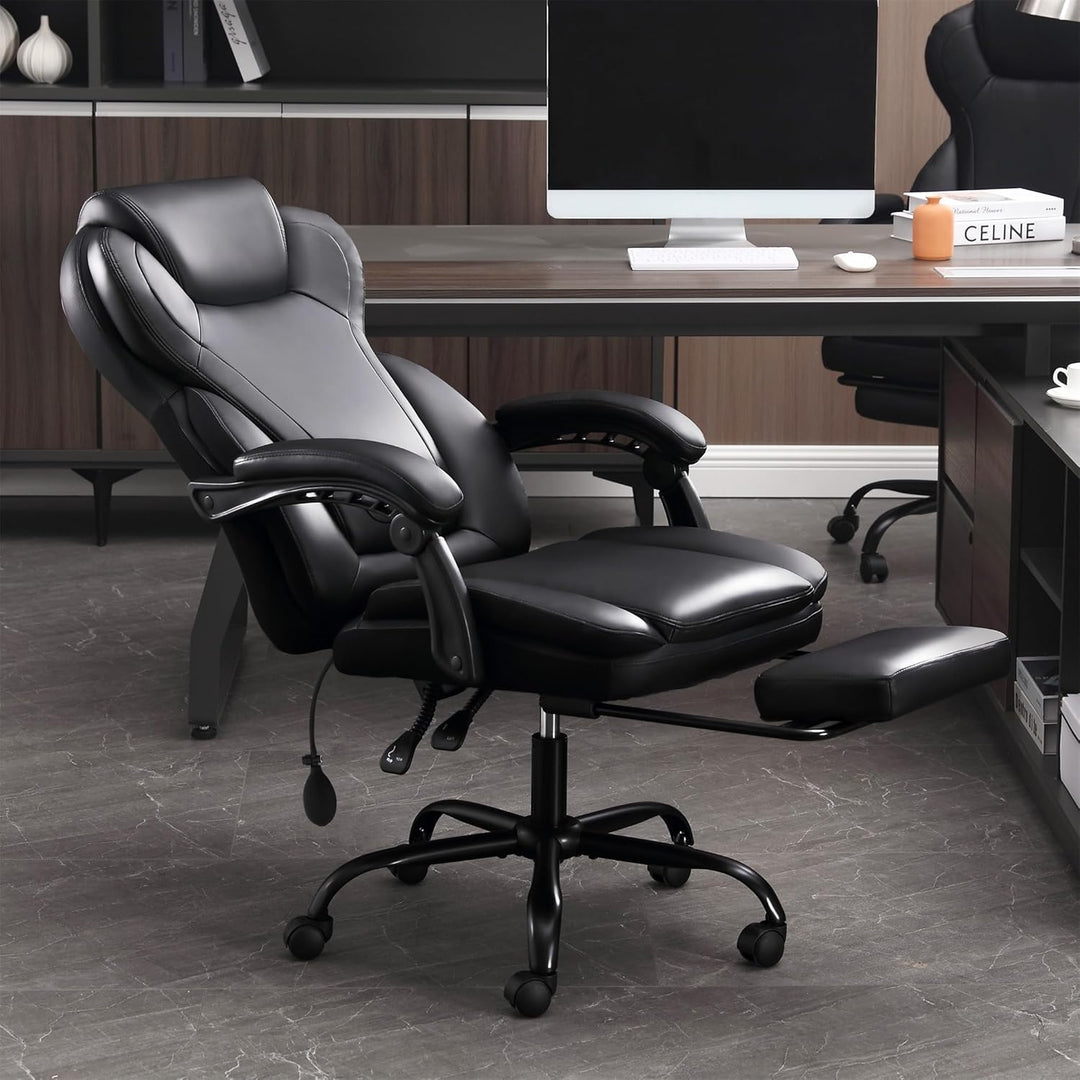 Bosmiller Ergonomischer Bürostuhl 180KG Verstellbare Schreibtischstuhl mit Hoher Rückenlehne und Bre