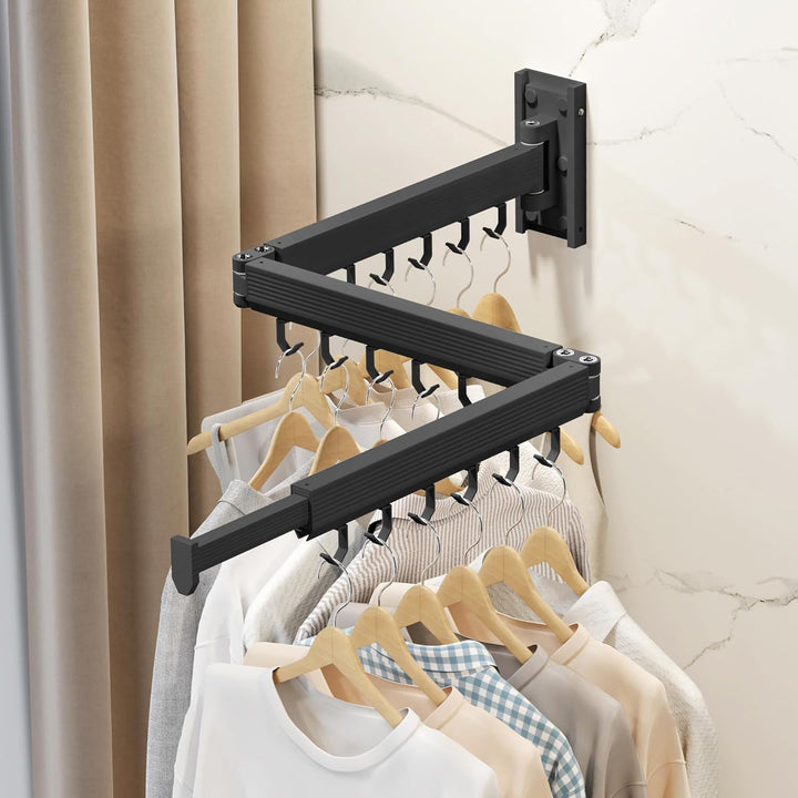 Wäscheständer Wandmontage ausziehbar &amp; klappbar, platzsparender Wand Wäscheständer aus Aluminium, Wa