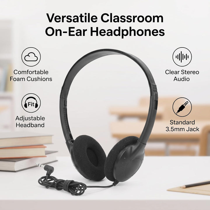 Klassenzimmer-Kopfhörer Mit 3 5-mm-Klinkenstecker Kabelgebundene On-Ear-Kopfhörer Verstellbar Für Sc