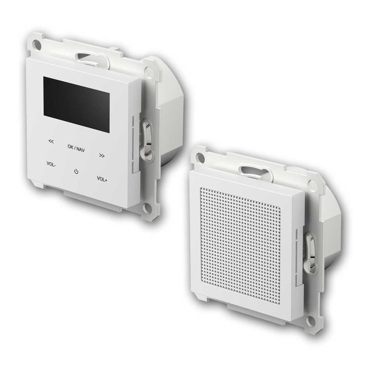LOGIQ Unterputz Radio mit 2W RMS Lautsprecher, DAB+, UKW und Bluetooth, OLED-Display, Weck- und Slee