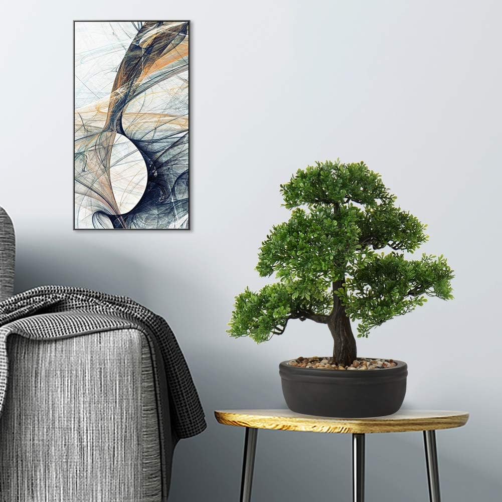 Briful Kunstbonsai Naturgetreue Künstliche Pflanze Kunstbaum Bonsai Zeder Kiefer Podocarpus Plastik