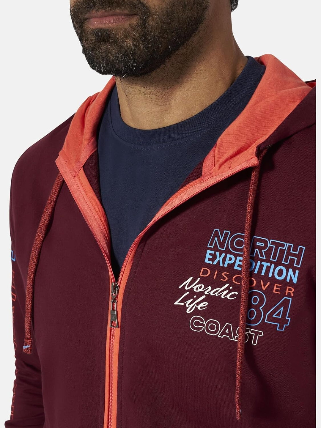 Jan Vanderstorm Herren Sweatjacke Roderich mit Kapuze | Hoodie | Reine Baumwolle | grosse Grössen L-