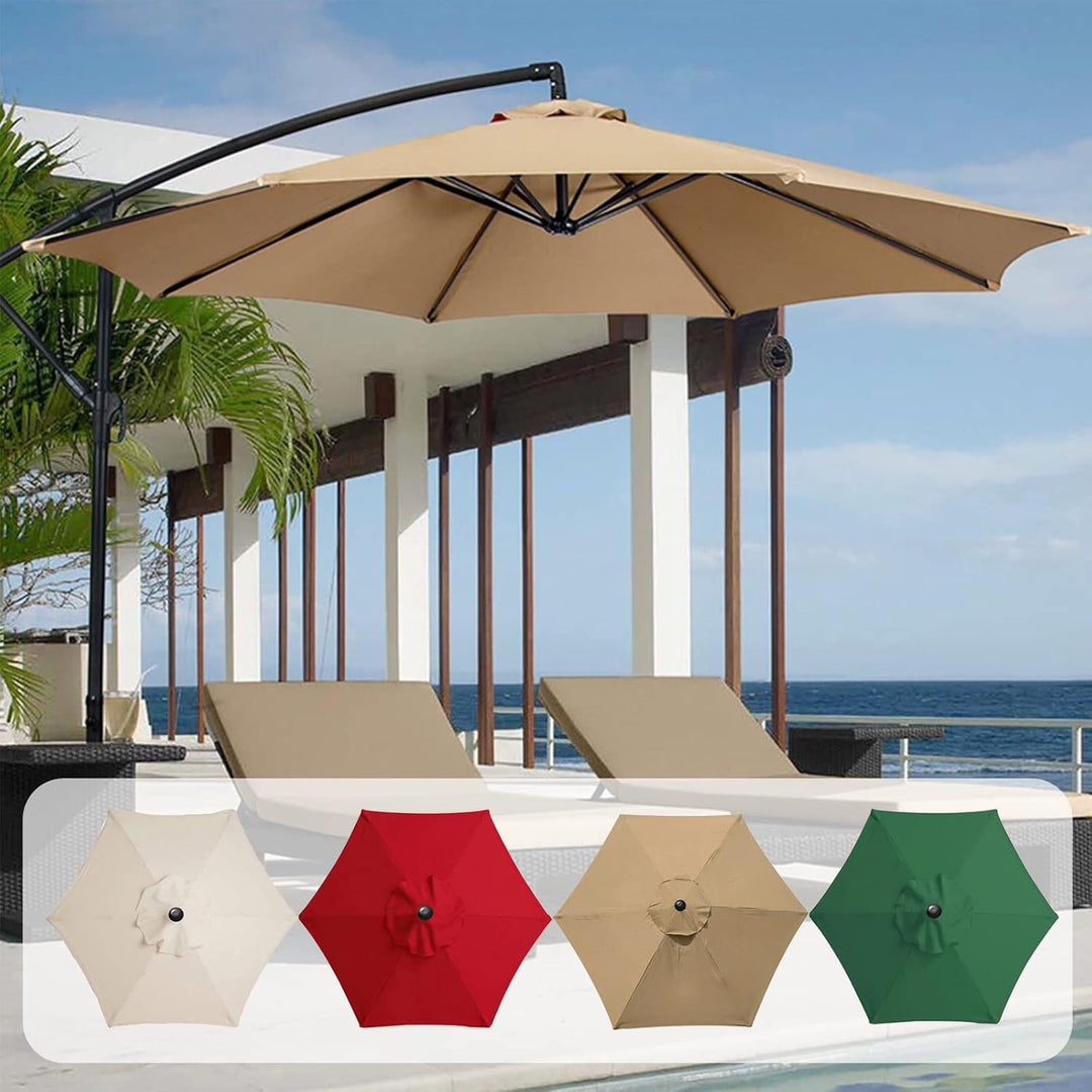 Sonnenschirm Ersatz 2.7m/3m,Sonnenschirm Stoffbezug 6 oder 8 Rippen,Baldachin Abdeckung Outdoor Mark