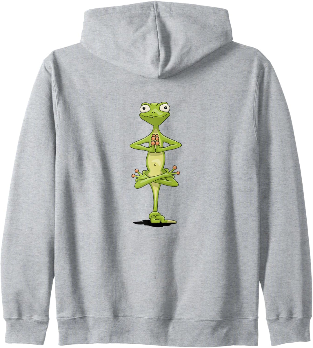 Lustig meditierender Zen Gecko Yoga Frosch Kapuzenjacke