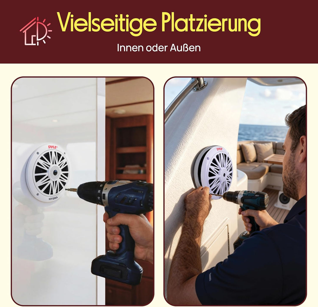 Pyle PLMR62 200 W 16,5 cm 2 Wege Marine Lautsprecher, Weiss