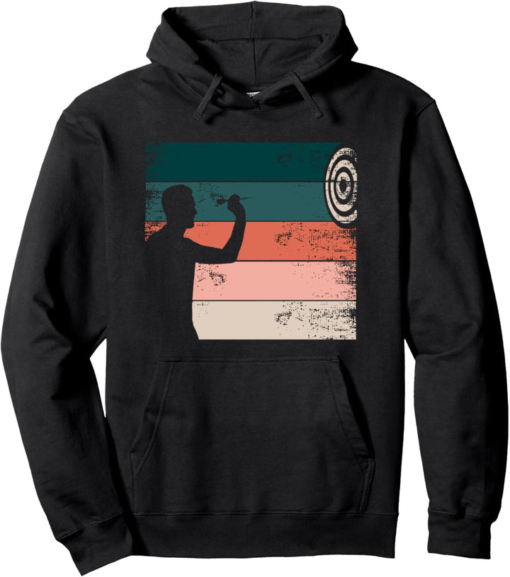Dart Dartpfeil werfen Retro Dartscheibe Pullover Hoodie