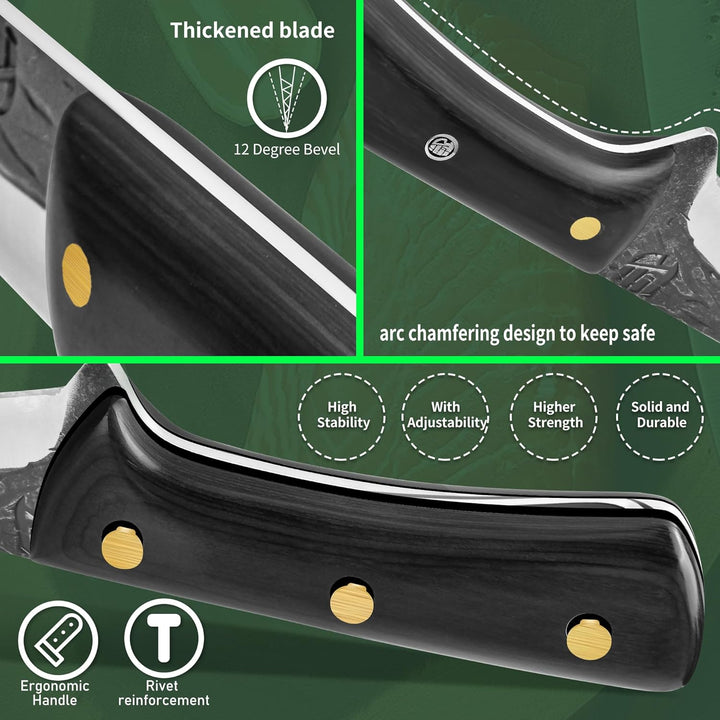 FULLHI Multi-color Holzgriff Full Tang Ausbeinmesser mit Scheide, High Carbon Steel Fishing Meat Sli