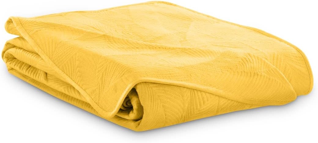 AmeliaHome Tagesdecke 170x210 cm gestrickt Velvet Samt Palsha Gelb Palsha Gelb 170x210 cm, Palsha Ge