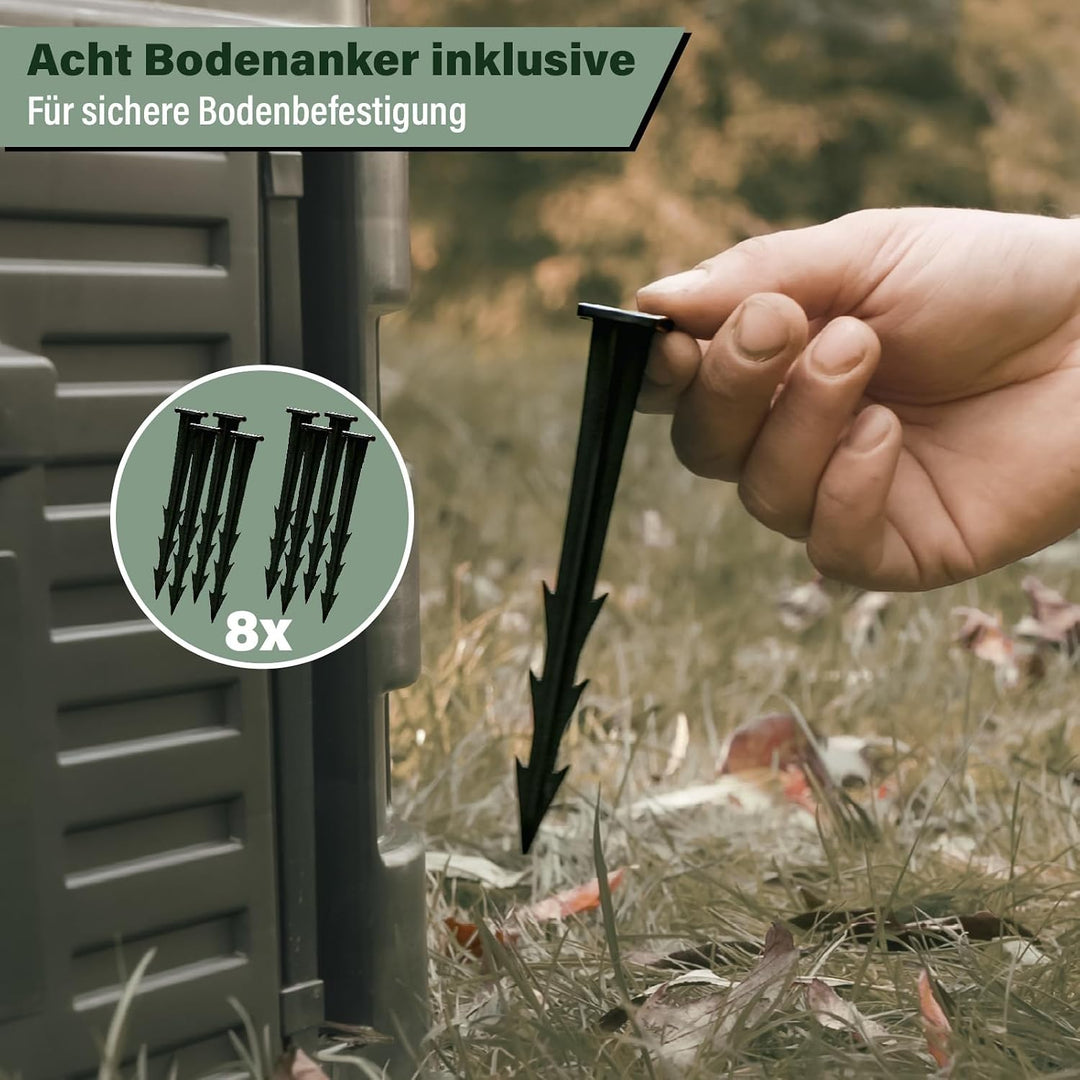 Thermokomposter 360L Garten Komposter mit Deckel Schwarz | 360 L Thermokomposter aus wetterfestem Ku