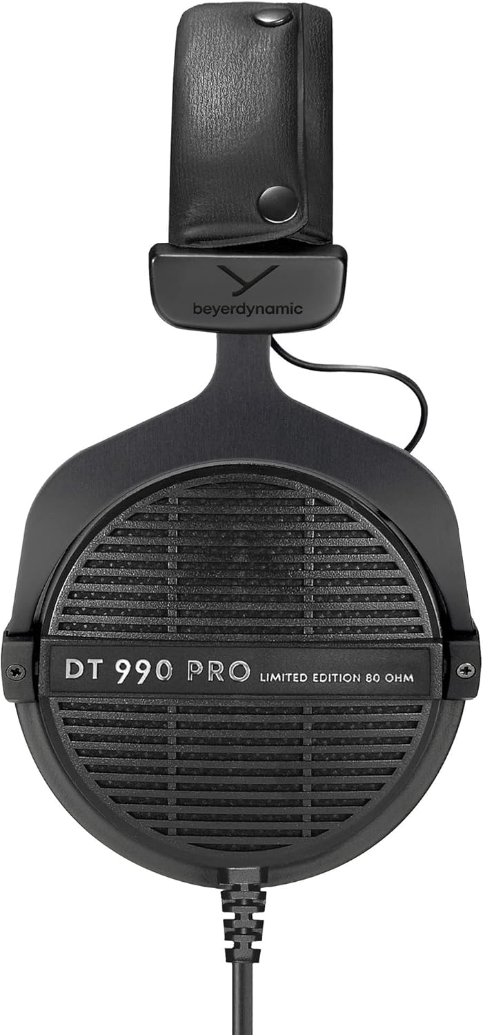 beyerdynamic DT 990 PRO 80 Ohm Black Limited Edition, Studio Kopfhörer mit offener Bauweise, 80 Ohm