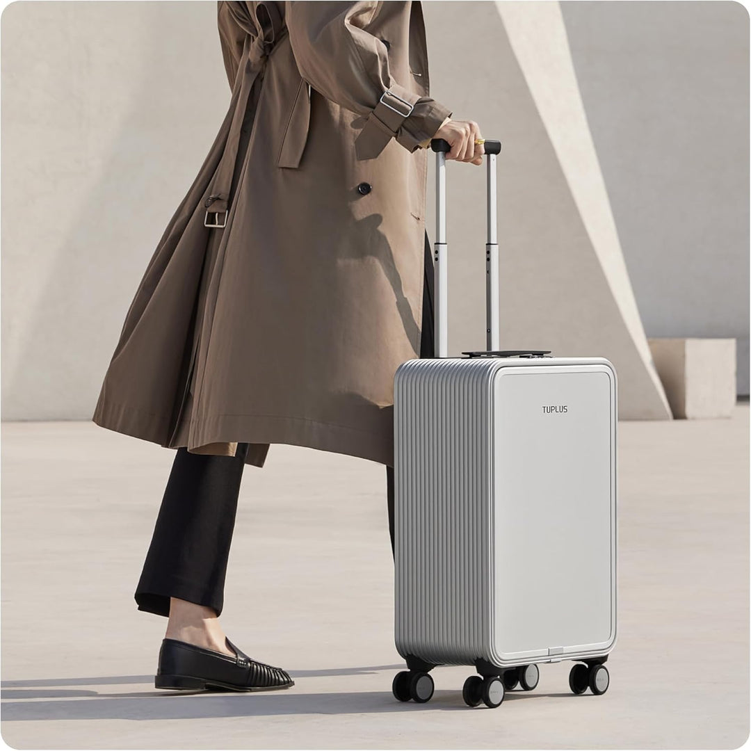 TUPLUS Koffer Aluminium Trolley Rollkoffer mit 4 Rollen Reisekoffer Handgepäck Hartschalenkoffer mit