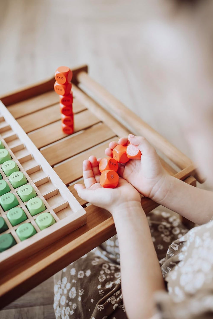 Natureich kleines 1x1 für Grundschüler Grosses Holz Rechenbrett Würfel mit Aufgaben Holzspielzeug Ei