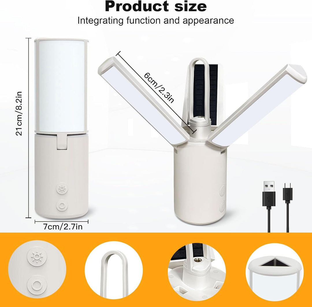 Wholede LED Campinglampe, 8000mAh Multifunktional Camping Laternen Dimmbar mit USB/Solar wiederaufla