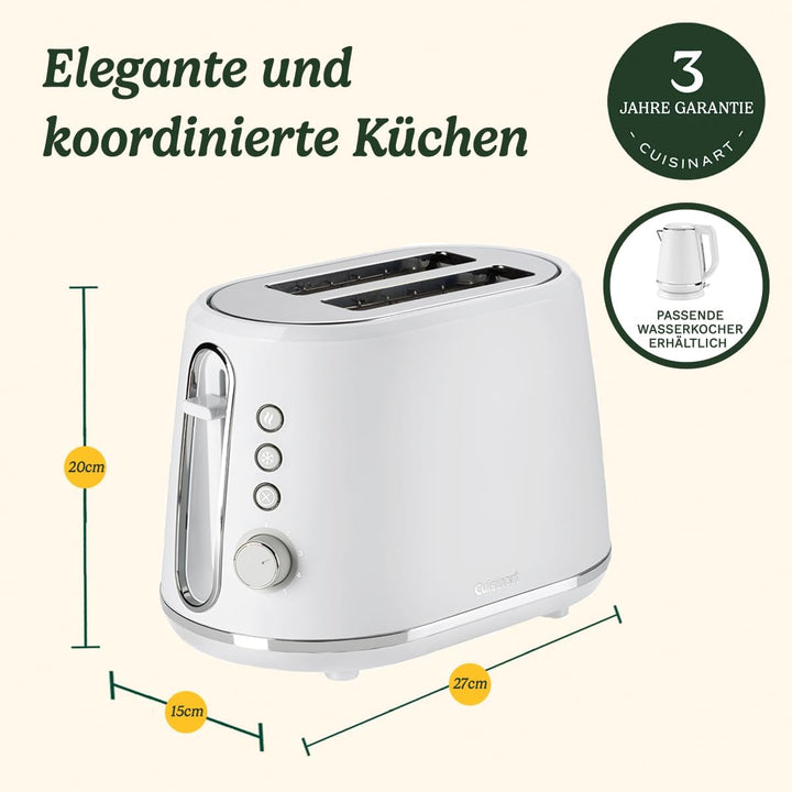Cuisinart 2-Schlitz Toaster mit 7 Bräunungsstufen und extra breiten Schlitzen mit Selbstzentrierung
