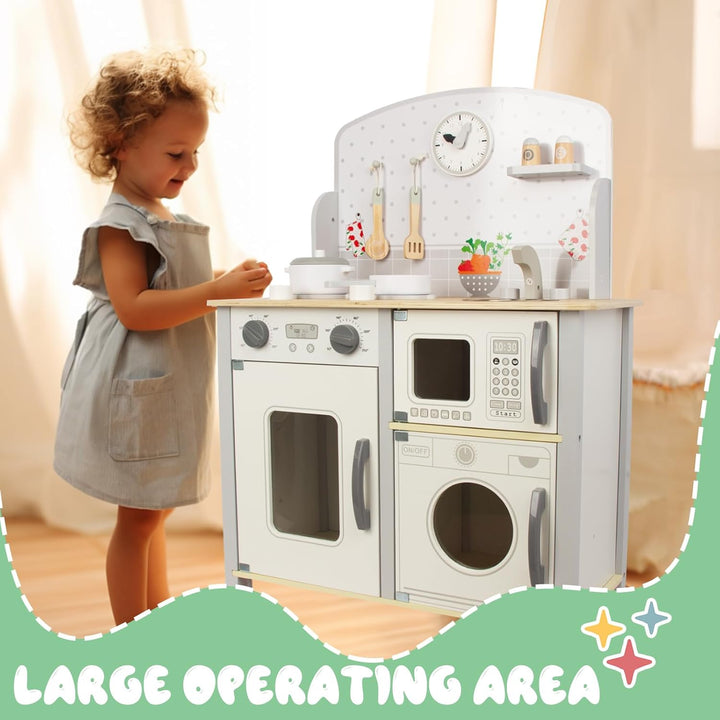 Spielküche für Kinder 3-8, hölzerne Kinder Spielen Küche Playset Chef Pretend Play Set für Kleinkind