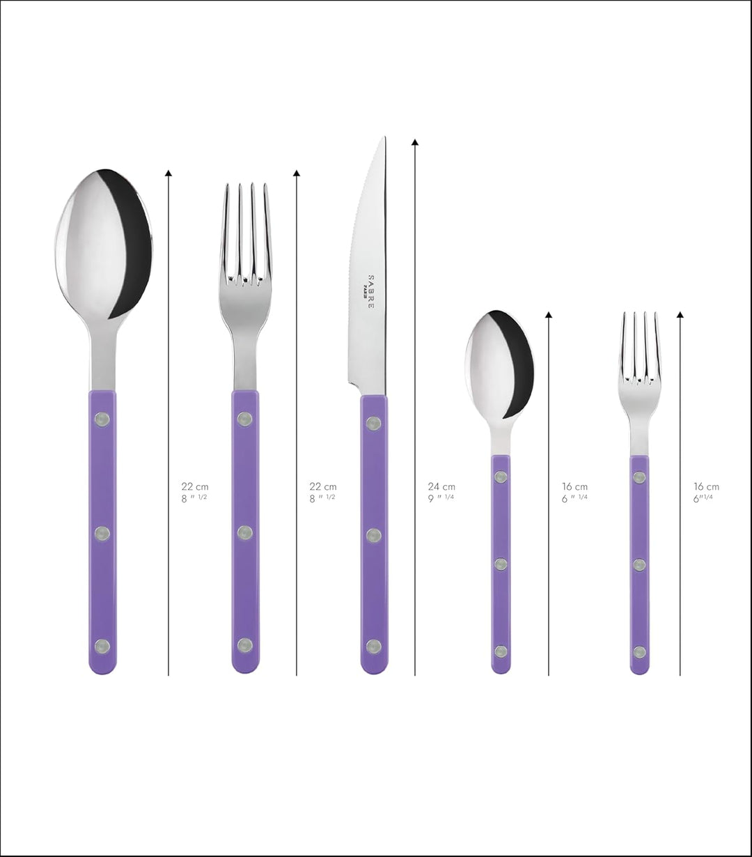 SABRE PARIS - Tafelbesteck, 5-teilig - Bistrot - Messer, Gabel, Esslöffel, Teelöffel & Kuchengabel -
