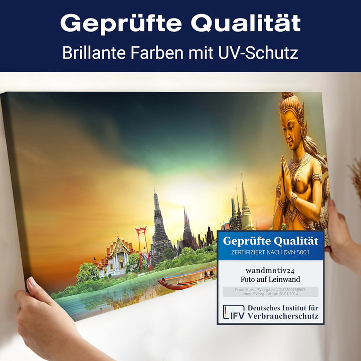 wandmotiv24 Leinwandbild Thailand-Konzept 100x40cm (BxH) Bilder auf Leinwand, Dekoration Wohnung mod