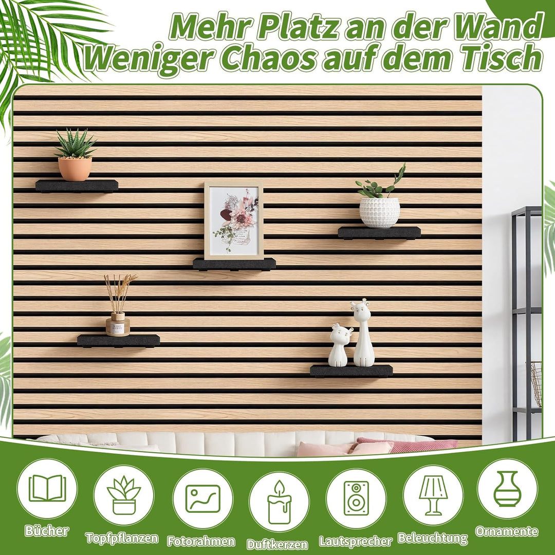 Meetory Regal für Akustikpaneele - 2 Stück Zubehör Akustikpaneele Ohne Bohren Wandorganizer Wandrega