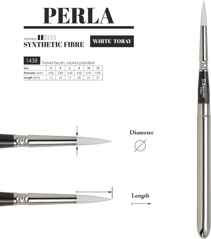 ESCODA Set bestehend aus 3 Aquarellpinseln - Das professionelle Perla-Reiseset enthält DREI, in Barc