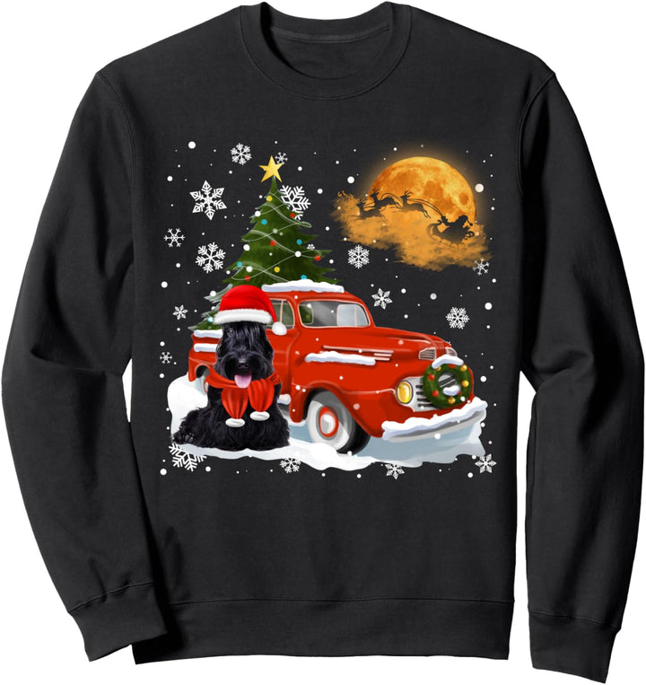 Scottish Terrier Vintage Red Truck Weihnachtsbaum Pyjama Sweatshirt
