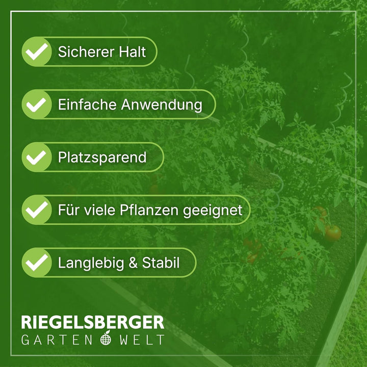 Gartenwelt Riegelsberger Tomatenspiralen Höhe 110 cm aus Stahl Ø 5,6 mm Tomatenspiralstäbe Ranke Pfl