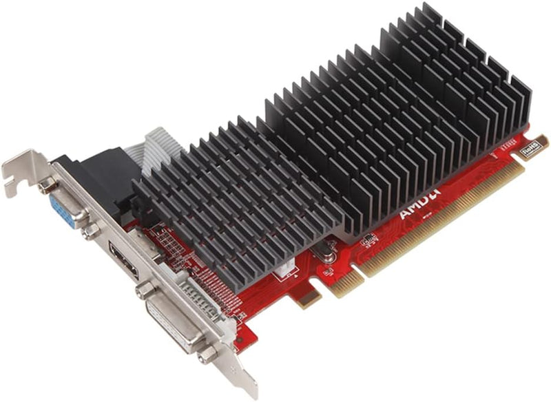 MAXSUN AMD Radeon R5 220 2GB Silent Grafikkarte (Passiv 0dB Kühlung, Low Profile DVI, VGA, HDMI 64 B