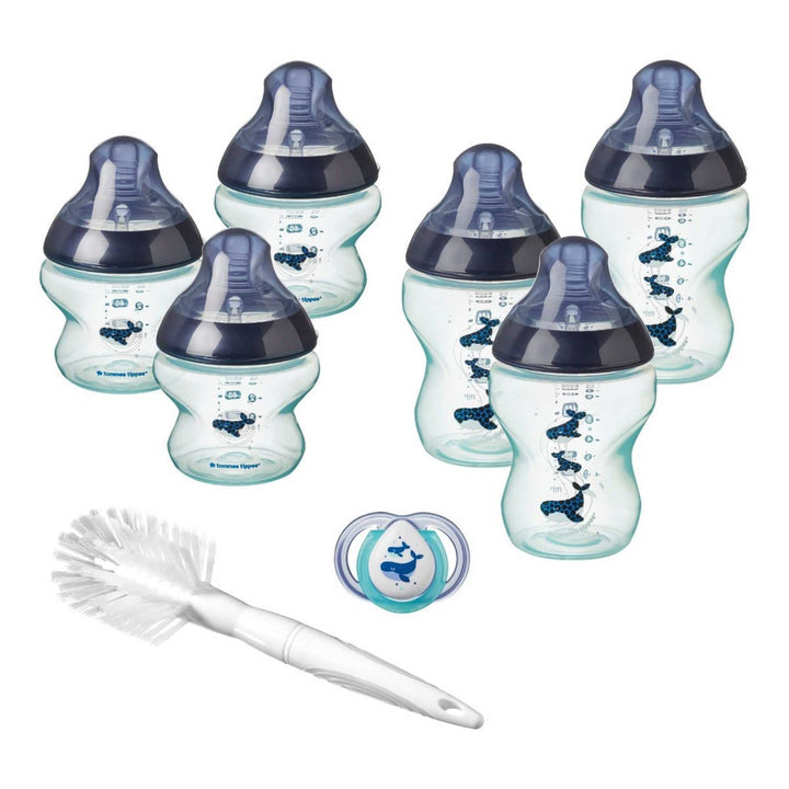 Tommee Tippee Babyfläschchen Set Closer to Nature für Neugeborene, Anti-Kolik Ventil, weicher Sauger