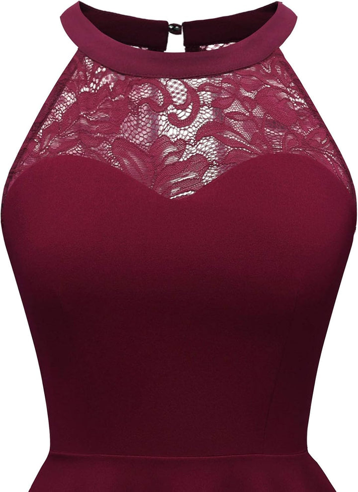 Bbonlinedress Abendkleider elegant für Hochzeit gast festliches Kleid Damen Neckholder Konfirmations
