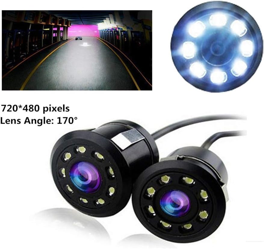 Auto Rückfahrkamera 18,5 mm Wasserdichte Rückfahrkamera mit 8LED Nachtsicht 170°Winkel Weitwinkelkam