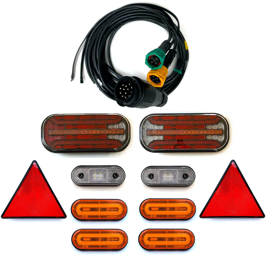Anhängerbeleuchtung SET 2x LED Rückleuchte LAUFBLINKER 12V 24V 5m 13PIN Anhänger