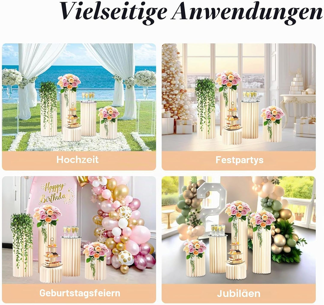 Hochzeit Karton Blumenständer Faltbarer Tafelaufsatz mit Acryldeckel Dekoration für Hochzeit Party G