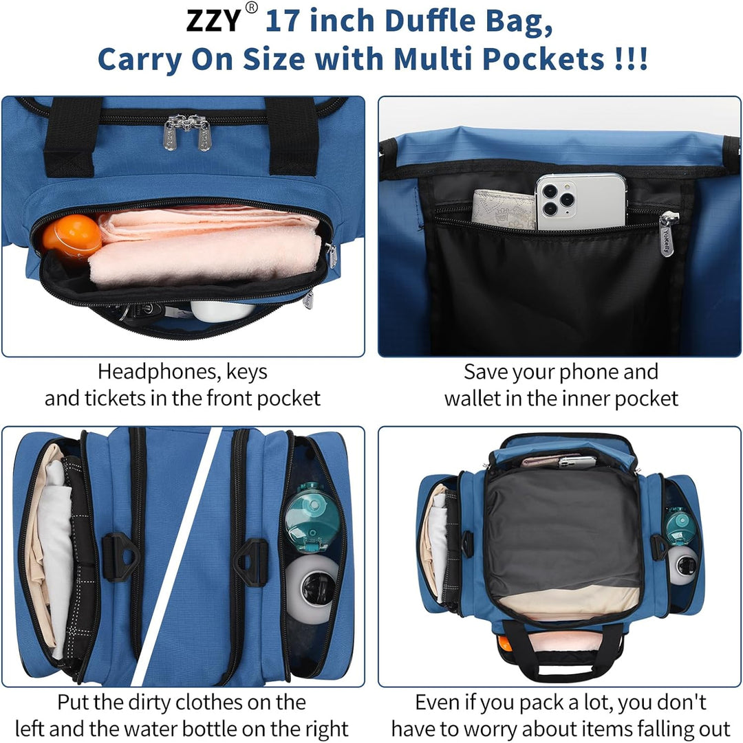 ZZY Sporttasche klein, 25L Gym Tasche, Fitness Tasche Trainingstasche für Weekender Reisetasche (Bla
