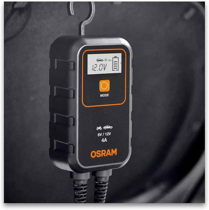 OSRAM BATTERYcharge 904, KFZ-Batteriewartungsgerät 12V, mobiles KFZ Batterieladegerät für PKW & Moto