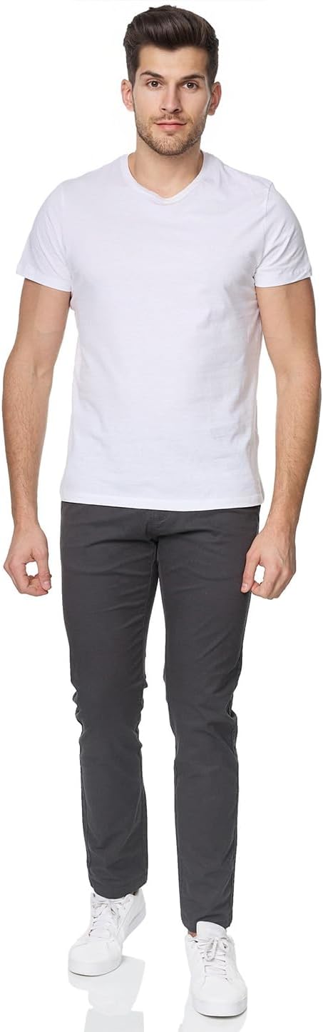 Indicode Herren Gower Chinohose Stretchhose | Chino Herrenhose Super Stretch Stoffhose 31W / 33L Dkg