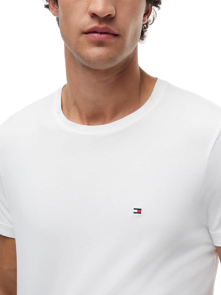 Tommy Hilfiger Herren Core Stretch Extra Slim Fit C-Neck Tee S/S-T-Shirts XXL Weiss, XXL Weiss