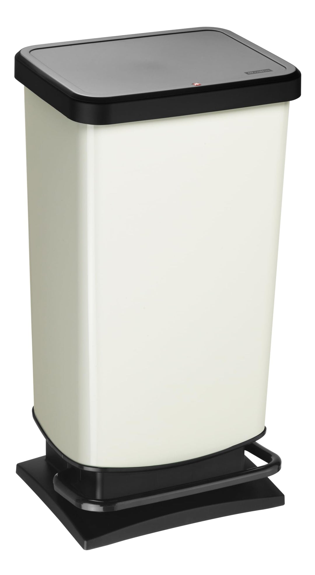 Rotho Paso Mülleimer 40 Liter mit Pedal und Deckel, Kunststoff (PP) BPA-frei, weiss metallic, 40l (3