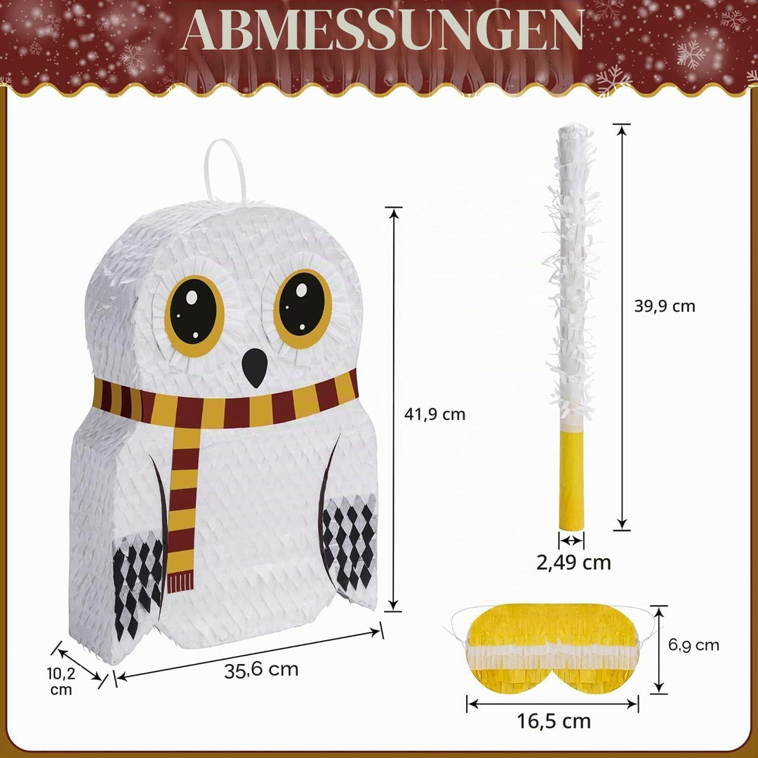 Eulen Pinata Set mit Augenbinde und Fledermaus (44 x 34 x 10 cm), perfekt für Mädchen, Kinder, Gebur