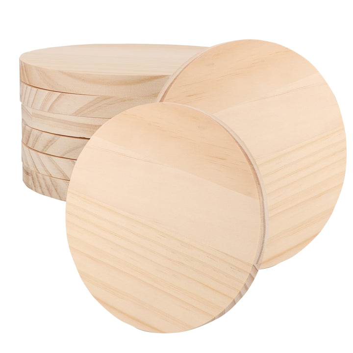 8 Stücke 15CM Runde Holzscheiben,Unvollendet Poliert Kiefernholz,Dicke 1.2CM Runde Holzscheiben Male