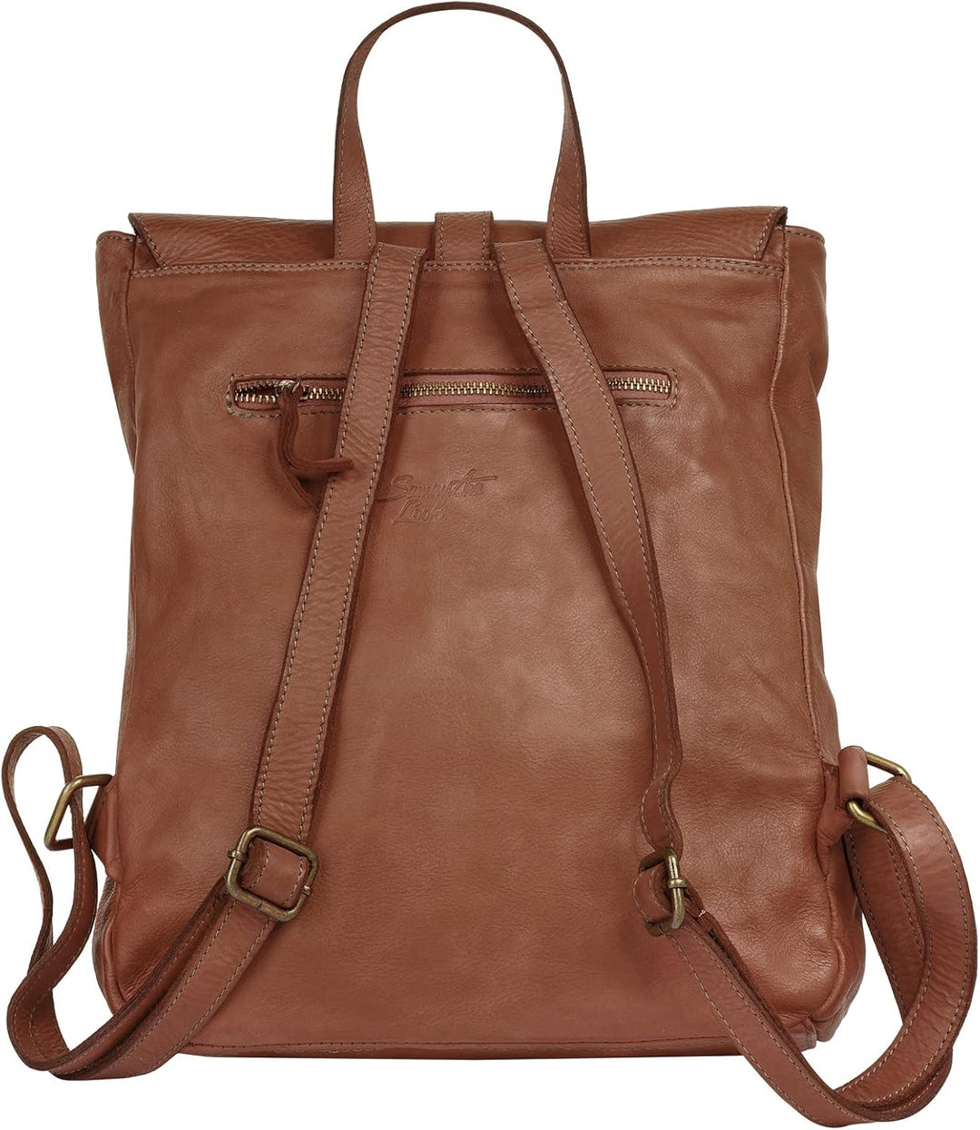 Samantha Look Rucksack Echt Leder Damen - 021380 Cognac, Cognac
