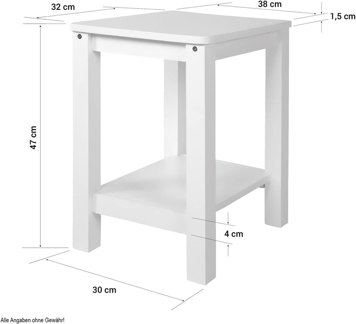 Homestyle4u 2270, Holzhocker Hocker Holz Weiss 2 Stück Sitzhocker 2er Set Tischhocker Kniehocker Kie