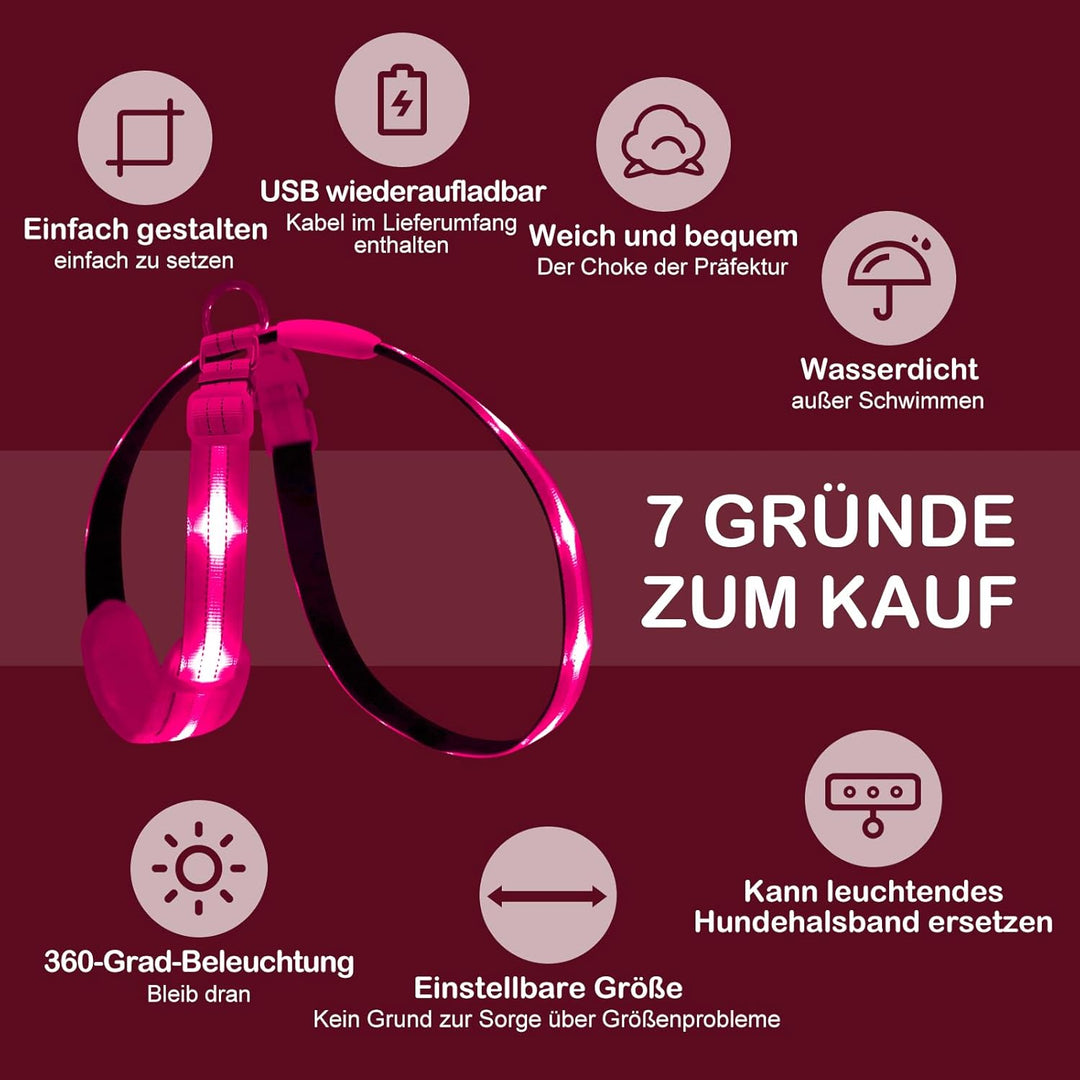 KOSKILL LED Hundegeschirr Wiederaufladbares Beleuchtetes Hundegeschirr Leuchtet Im Dunkeln LED Hunde