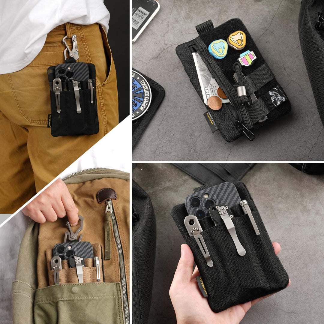 VIPERADE VE27 EDC Organizer Klein EDC Pocket Pouch mit 4 Taschen,Klein Werkzeugtasche EDC Taschen Or