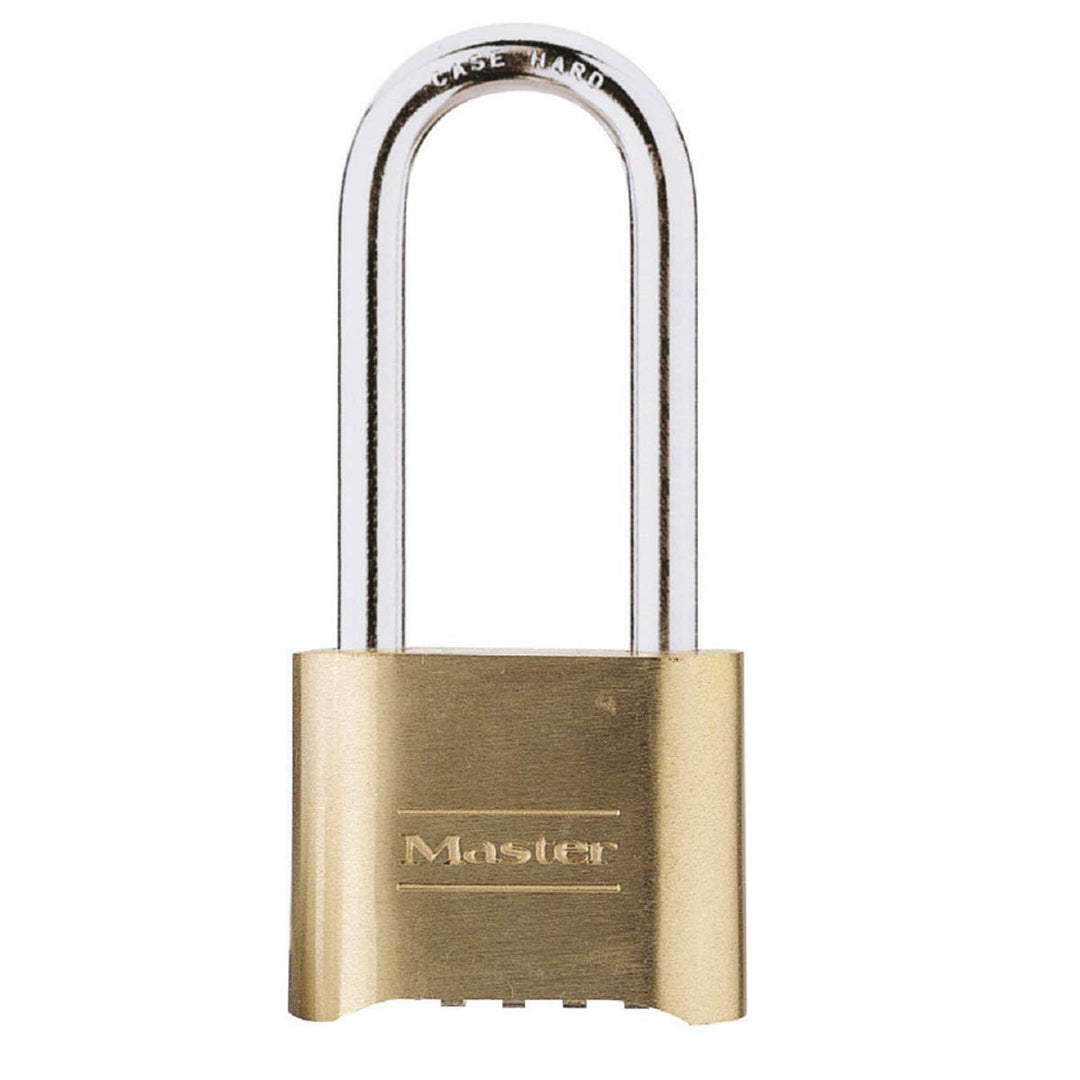 Master Lock 175EURDLH Zertifiziertes Zahlenschloss mit massivem Gehäuse und Langem Bügel, Gold, 10,7